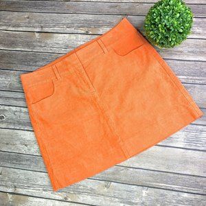 J. Crew Orange Corduroy Stretch Mini Skirt NWT 6